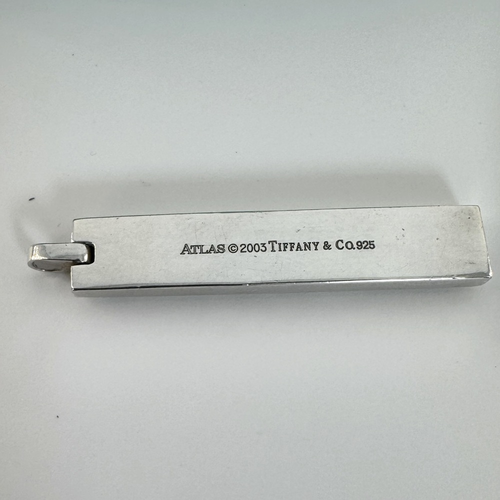 🌟 Tiffany & Co Atlas Pendant Roman Numeral Bar Pendant ‘03 925 Rare Tiffany & Co - Picture 6 of 10